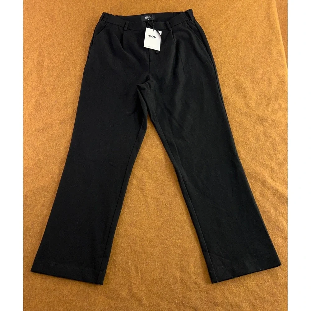 Icon Amsterdam Mens 32 Black The Cento Wide Leg Pants NWT